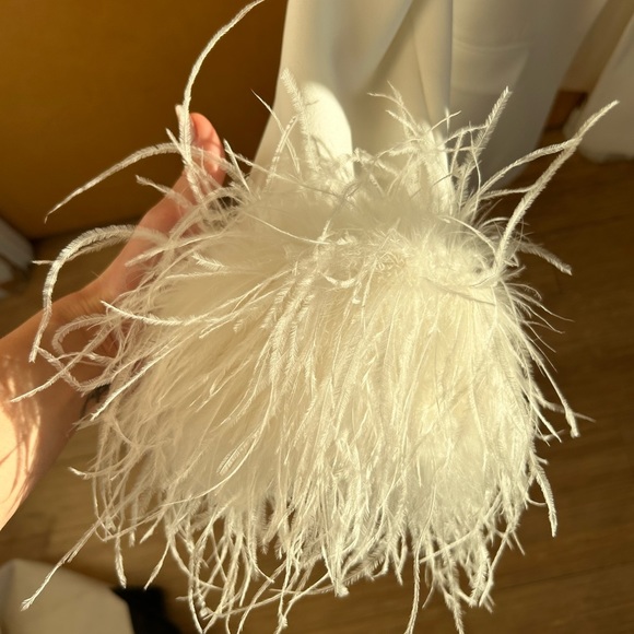 Untamed Petals White Feather Trim Blazer - Picture 2 of 5